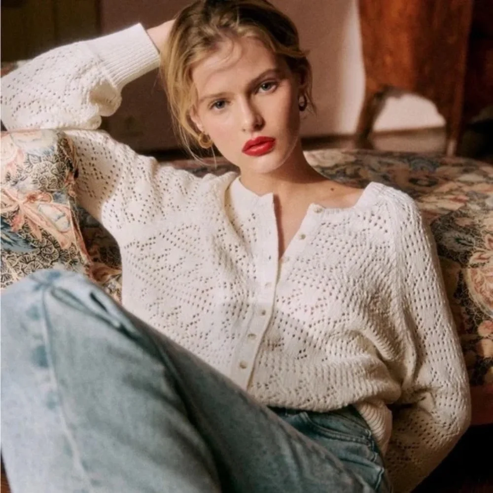 Sezane Capucine Cardigan Ecru Size XS - Picture 4 of 7